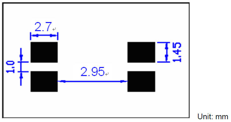 LR12 4-wire pad layout (recommended for precision current sensing)