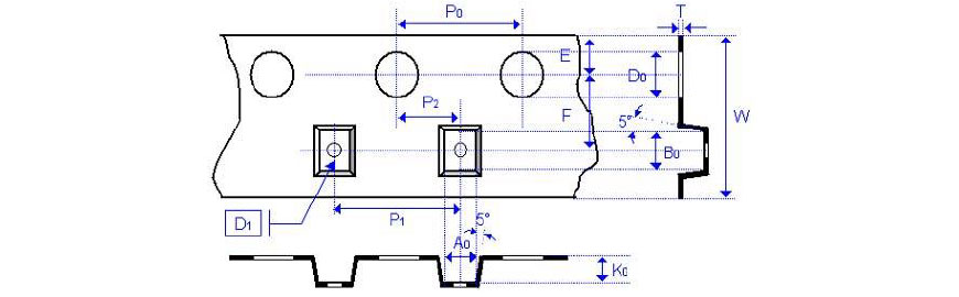 SMD Capacitor (MC) - Plastic Tape Size Specification